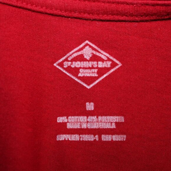 St. John's Bay Jingle All the Way red long-sleeved V-neck shirt M - Picture 4 of 4